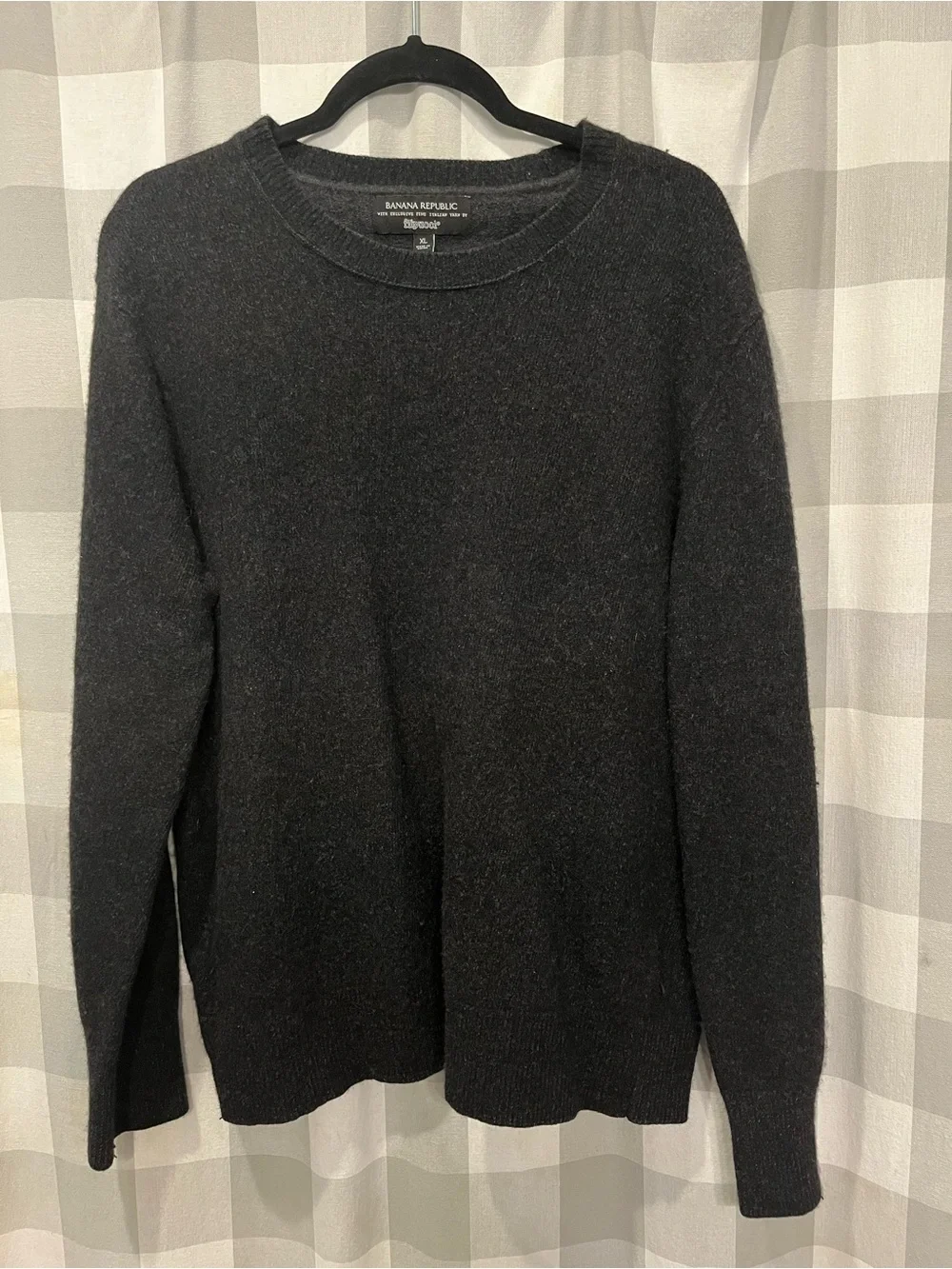 Banana Republic Men's Charcoal Crewneck Wool Blend Sweater